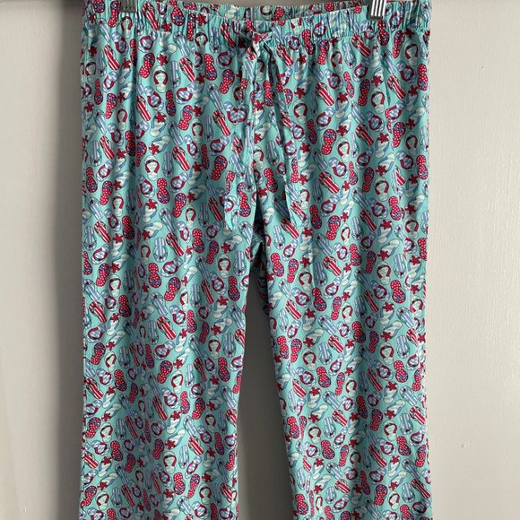 Vinyard Vines Beach Pajama Lounge Pants Size XS Blue Red Holiday Flip Flops PJ - Picture 15 of 16
